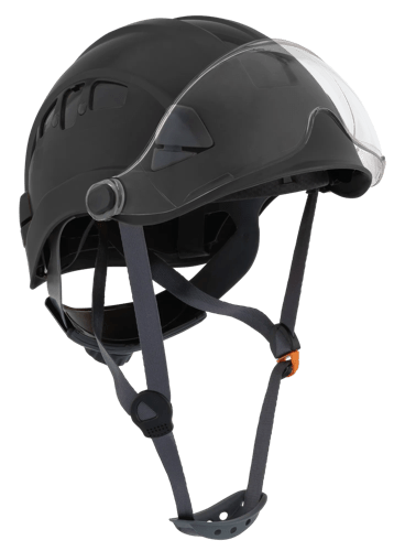 CH-450V Industrial Climbing Hard Hat w/Flip-Up Wraparound Visor - Vented - Black product photo