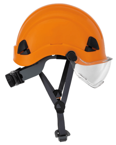 CH-350 Industrial Climbing Hard Hat w/Flip-Up Wraparound Visor - Non-Vented - Orange product photo