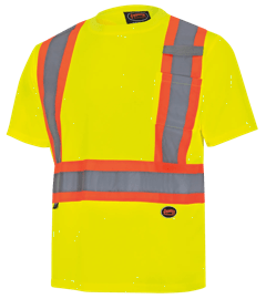 Hi-Vis Bird's-Eye Safety T-Shirt - Hi-Vis Yellow/Green - 3XL product photo