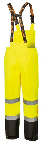 Hi-Vis 300D Trilobal Ripstop Polyester Safety Bib Pants- Hi-Vis Yellow/Green - L product photo