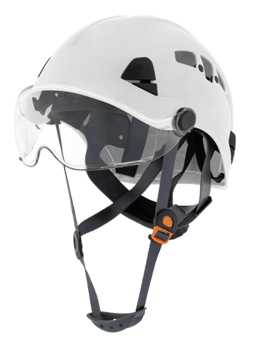CH-450V Industrial Climbing Hard Hat w/Flip-Up Wraparound Visor - Vented - White product photo