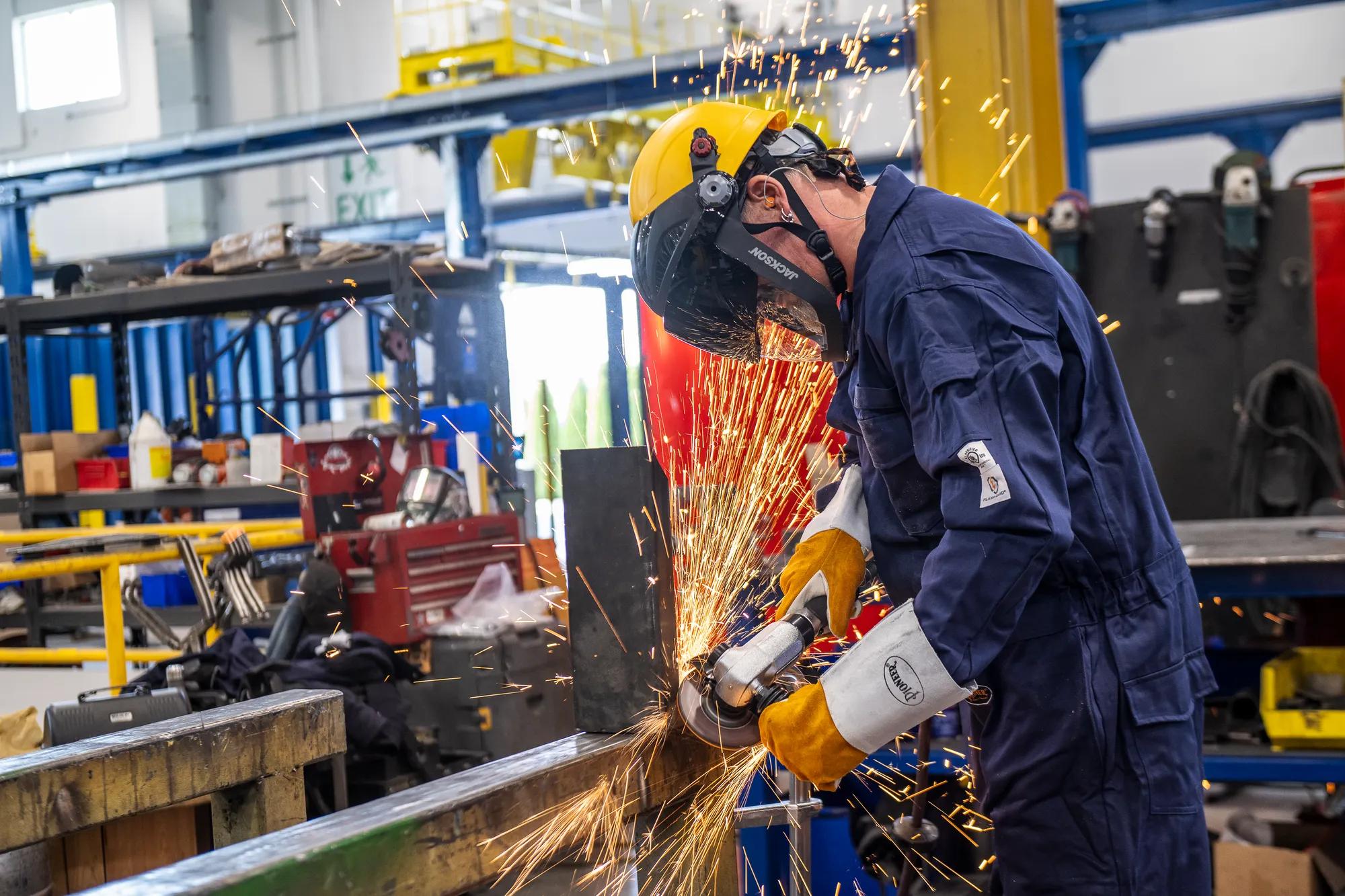 Manufacturing worker on production floor