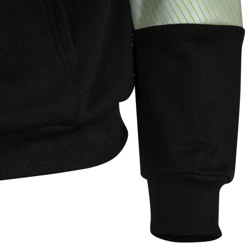 Hi-Vis 100% FR/Arc-Rated Heavyweight 12 oz Cotton Fleece Pullover Hoodie w/Black Bottom - Hi-Vis Yellow - L product photo