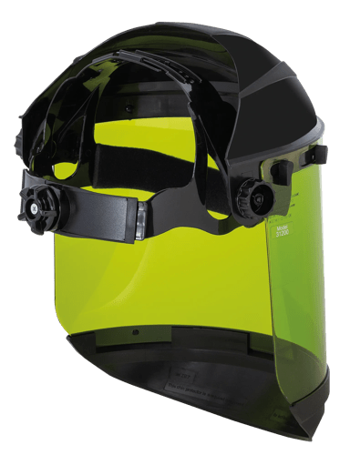 312 Series Premium Arc-Flash-Rated Face Shield - Dual Crown - Ratcheting - 9.9 Ca/cm² Polycarbonate Window - Uncoated product photo