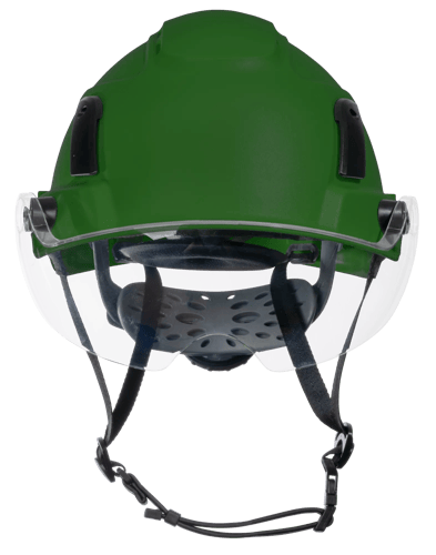 XS2-500 Type 2 Safety Helmet – Flip–Up Visor – Vented – Green