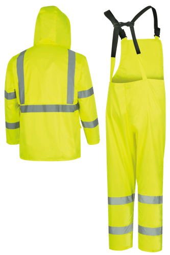 Hi-Vis 150D Oxford Poly/PU Waterproof Suit - Hi-Vis Yellow/Green - 4XL product photo