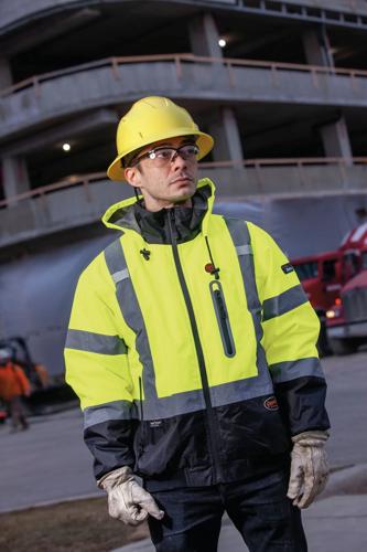 Hi-Vis Heated Insulated Safety Jacket &ndash; Waterproof &ndash; Hi-Vis Yellow/Green &ndash; L product photo