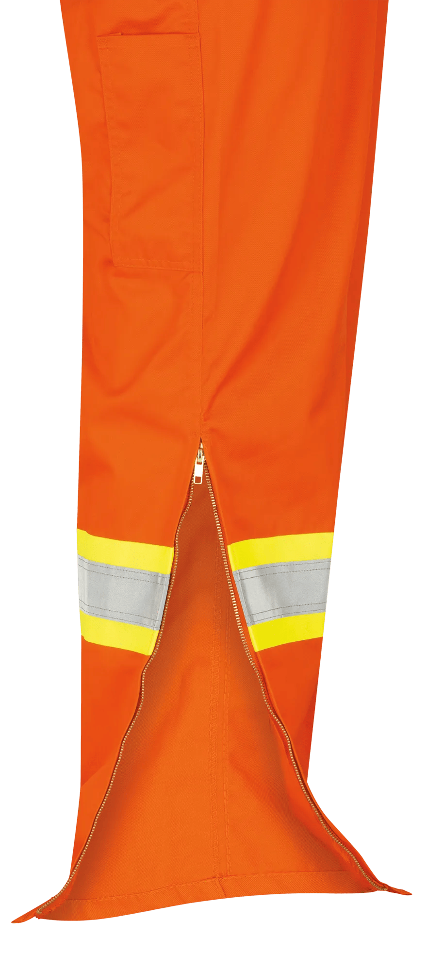 Hi-Vis Poly/Cotton Safety Coveralls - Industrial Wash - Zipper