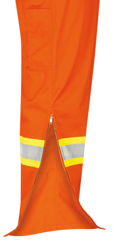Hi-Vis Poly/Cotton Safety Coveralls - Industrial Wash - Zipper