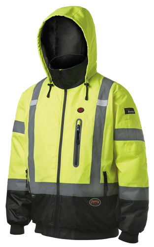 Hi Vis Heated Nano Bomber Jacket - 100% Waterproof - Hi-Vis Yellow/Green - XL product photo