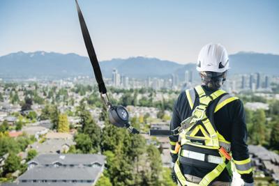 worker in safety harness