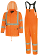 Hi-Vis 150D Oxford Poly/PU Waterproof Suit - Hi-Vis Orange - L product photo