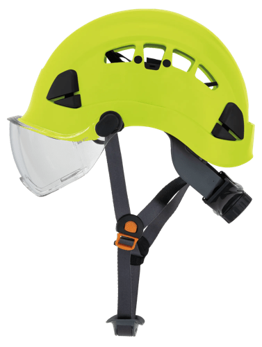 CH-450V Industrial Climbing Hard Hat w/Flip-Up Wraparound Visor - Vented - Hi-Vis Green product photo