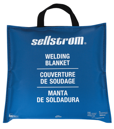 High-Temperature Emergency Fire Blanket - Blue Vinyl Pouch - Uncoated Fiberglass 18 oz product photo