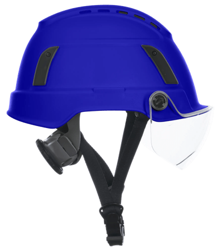 XS2-500 Series Type 2+ Vented Safety Helmet w/Flip-Up Visor - Blue product photo