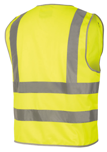 Hi-Vis Poly Tricot  Safety Vest - Zipper Closure - Hi-Vis Yellow/Green - L product photo