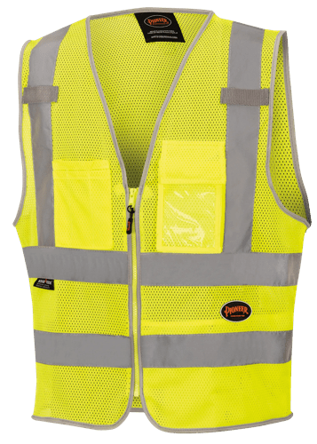 Hi-Vis Poly Mesh Safety Vest - Zipper Closure - Hi-Vis Yellow/Green - M product photo