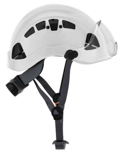 CH-450V Industrial Climbing Hard Hat w/Flip-Up Wraparound Visor - Vented - White product photo
