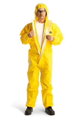 Disposable Chemical Coveralls – Zipper Closure – Yellow – 4XL