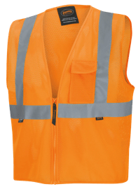 Hi-Vis Poly Mesh Safety Vest - Zipper Closure - Hi-Vis Orange - XL product photo