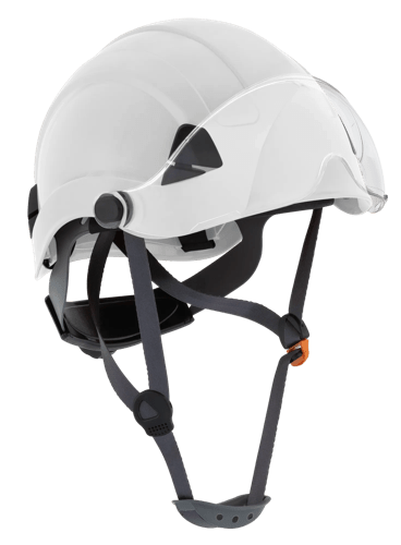 CH-350 Industrial Climbing Hard Hat w/Flip-Up Wraparound Visor - Non-Vented - White product photo