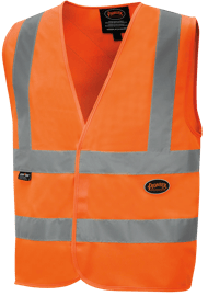 Veste de s&eacute;curit&eacute; en tricot de polyester haute visibilit&eacute; avec ruban de 2 po - Orange haute visibilit&eacute; - TG photo du produit