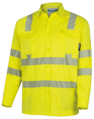 Hi-Vis FR/Arc-Rated 7.5 oz  88/12 Button-Up Safety Shirt - Hi-Vis Yellow - M product photo
