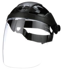 DP4 Series Face Shield with Crown - Ratcheting Headgear - Clear Anti-Fog Polycarbonate 9" x 12.125" x .060" product photo