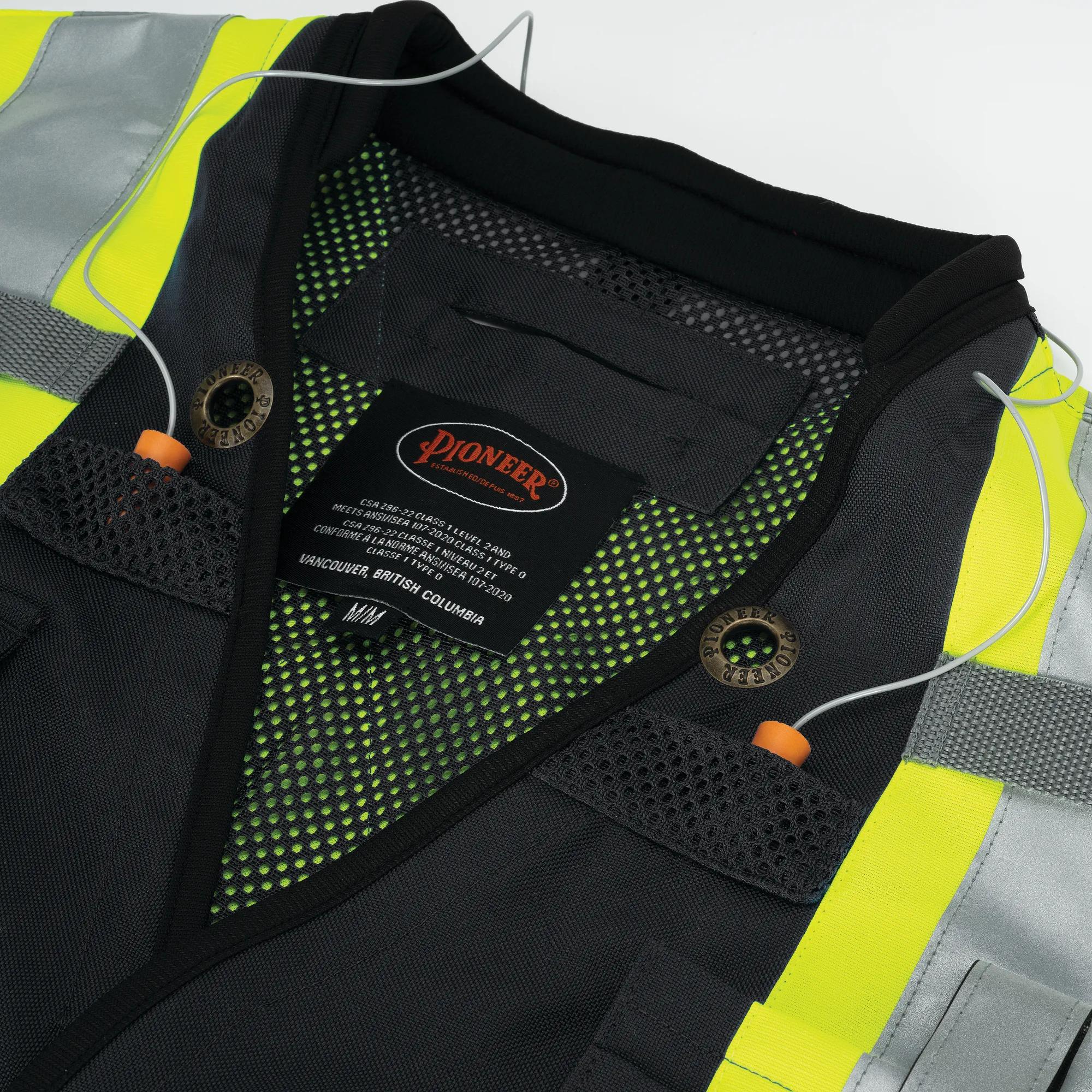 Hi-Vis Surveyor Vest - Antimicrobial - Mesh Back - Black - 2XL