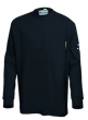 100% FR/Arc-Rated 7 oz Cotton Interlock Long-Sleeved Safety Shirt - Navy - L product photo