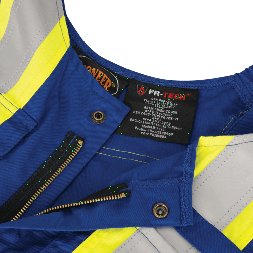 Salopette de s&eacute;curit&eacute; FR-Tech&reg; haute visibilit&eacute; 88/12 de 7 oz ignifuge/anti-arc &eacute;lectrique &ndash; Bleu roi &ndash; G photo du produit
