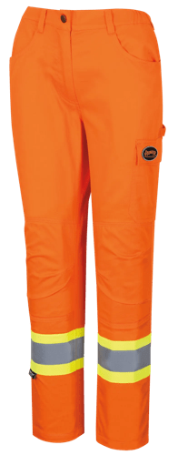 Pantalons de s&eacute;curit&eacute; pour femme &ndash; Coton crois&eacute; &ndash; Orange Haute visibilit&eacute; - TG photo du produit