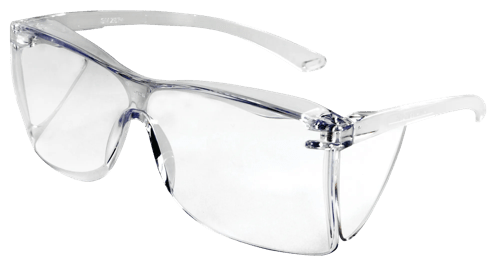 Guest-Gard&trade; Series Clear Frame Uncoated Clear Lens Safety Glasses - 24 pk Dispenser Box product photo