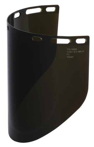 Polycarbonate Face Shield Window – Molded – Shape R – Unbound – IRUV 5.0 product photo