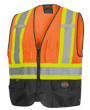 Hi-Vis Tricot Poly Safety Vest - Adjustable - Hook & Loop Closure - Hi-Vis Orange - S/M product photo