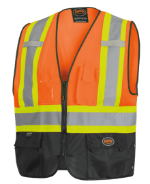 Hi-Vis Tricot Poly Safety Vest - Adjustable - Hook & Loop Closure - Hi-Vis Orange - S/M product photo