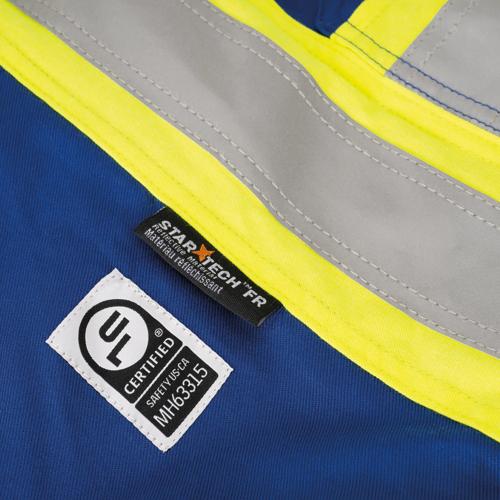 Salopette de s&eacute;curit&eacute; FR-Tech&reg; haute visibilit&eacute; 88/12 de 7 oz ignifuge/anti-arc &eacute;lectrique &ndash; Bleu roi &ndash; G photo du produit