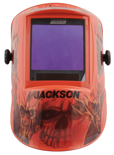 Premium Graphic Welding Helmet - ADF Variable Shade - Hell Fire product photo