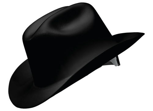 Western Outlaw Hard Hat - Western Brim Style - Black product photo