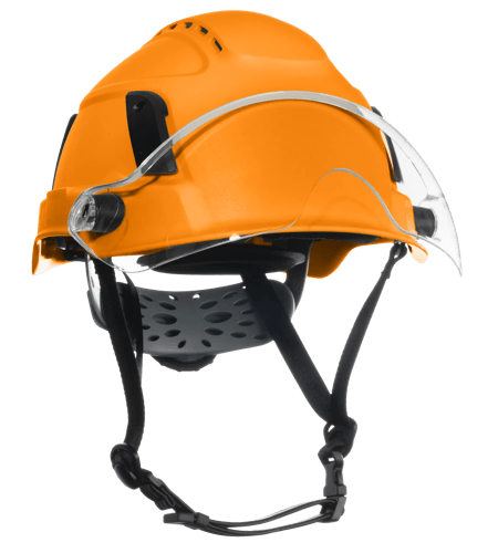 XS2-500 Series Type 2+ Vented Safety Helmet w/Flip-Up Visor - Hi-Vis Orange product photo
