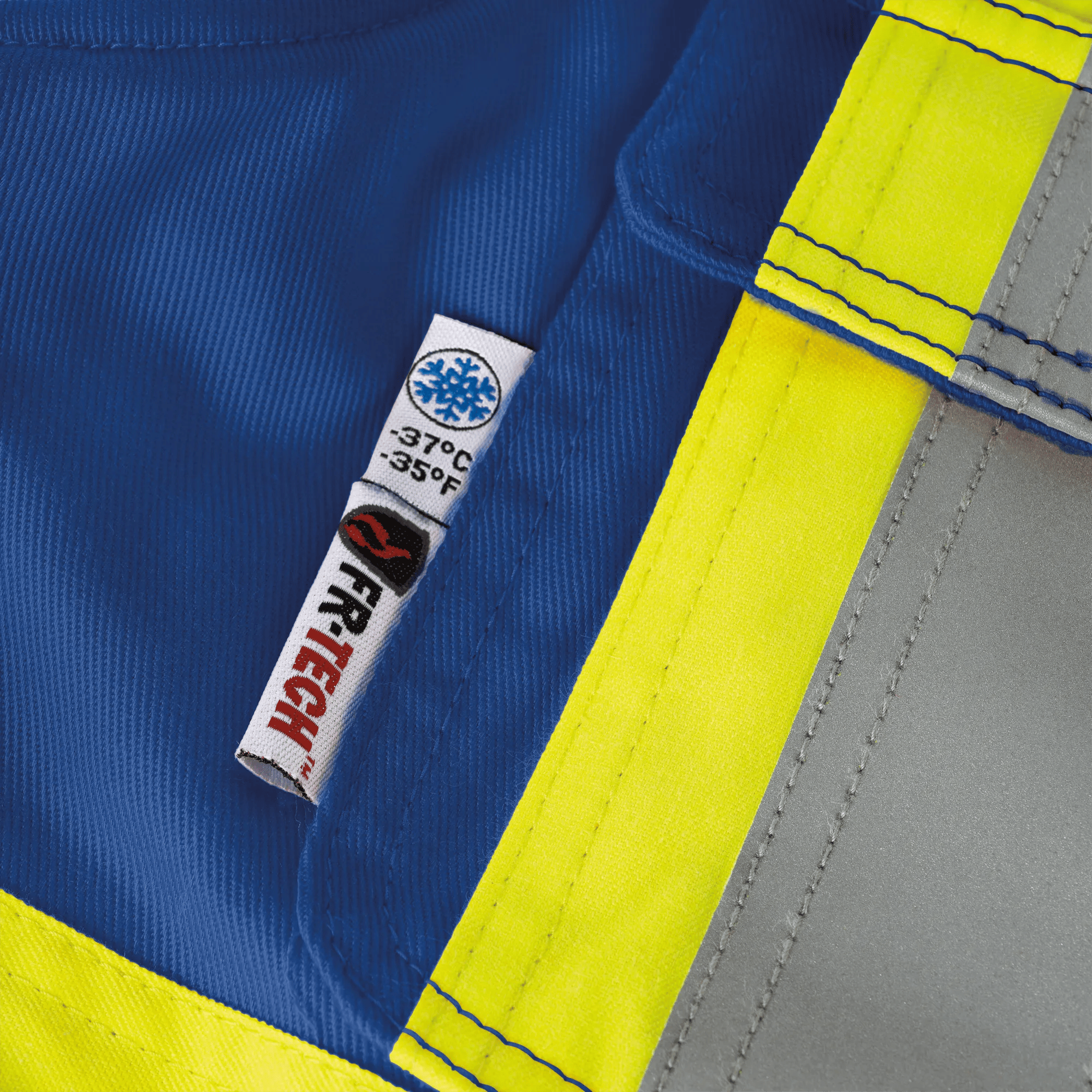 NEW HOLLAND FILA オーバーオール ネイビー/イエロー FR-Tech® FR/Arc–Rated Quilted Safety Overalls – Royal Blue – XL