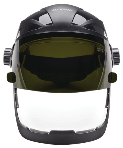 Quad™ 500 Series Face Shield - Ratcheting Headgear - Shade 5 IR Visor product photo