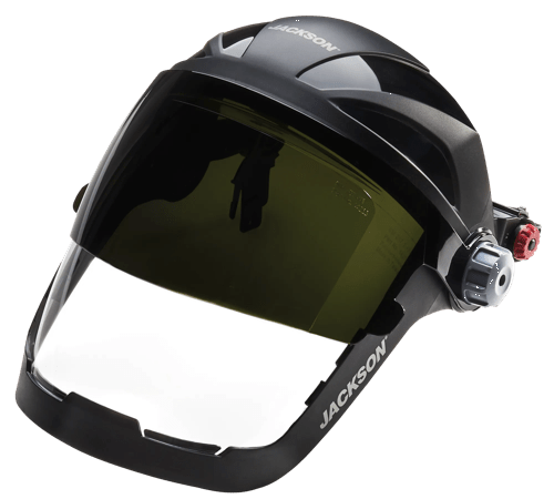 Quad™ 500 Series Face Shield - Universal Adapter - Polycarbonate - Clear - Anti-Fog - Flip-up Shade 5 IR Visor product photo