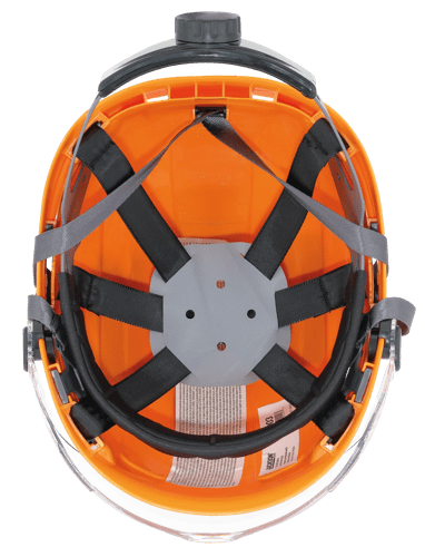 CH-350 Industrial Climbing Hard Hat w/Flip-Up Wraparound Visor - Non-Vented - Orange product photo