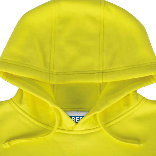 Hi-Vis 100% FR/Arc-Rated Heavyweight 12 oz Cotton Fleece Pullover Hoodie w/Black Bottom - Hi-Vis Yellow - L product photo