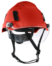 XS2-550V Series Type 2+ Safety Helmet - Vented  - Flip-Up Visor - Red product photo