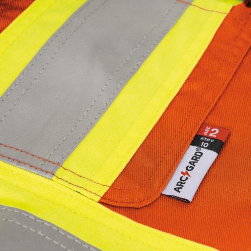 Salopette de s&eacute;curit&eacute; FR-Tech&reg; haute visibilit&eacute; 88/12 de 7 oz ignifuge/anti-arc &eacute;lectrique &ndash; Orange haute visibilit&eacute; &ndash; 2TG photo du produit