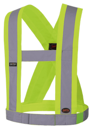 Baudrier de s&eacute;curit&eacute; CSA haute visibilit&eacute; - Ajustable - 4/10 cm - Jaune/vert haute visibilit&eacute; - T/U photo du produit