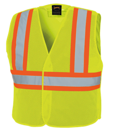 Gilet de s&eacute;curit&eacute; en maille de polyester haute visibilit&eacute; - Ajustable - &Agrave; d&eacute;chirement en 5 points - Jaune/vert haute visibilit&eacute; - L/XL photo du produit