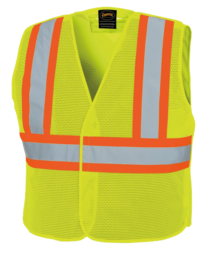 Gilet de s&eacute;curit&eacute; en maille de polyester haute visibilit&eacute; - Ajustable - &Agrave; d&eacute;chirement en 5 points - Jaune/vert haute visibilit&eacute; - L/XL photo du produit